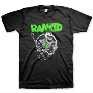Rancid Skeletim Guitar Green Punk Shirt